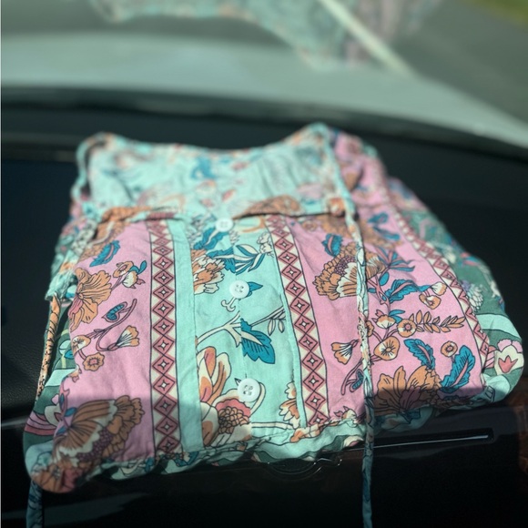 Cute boho top blue print - Picture 1 of 8